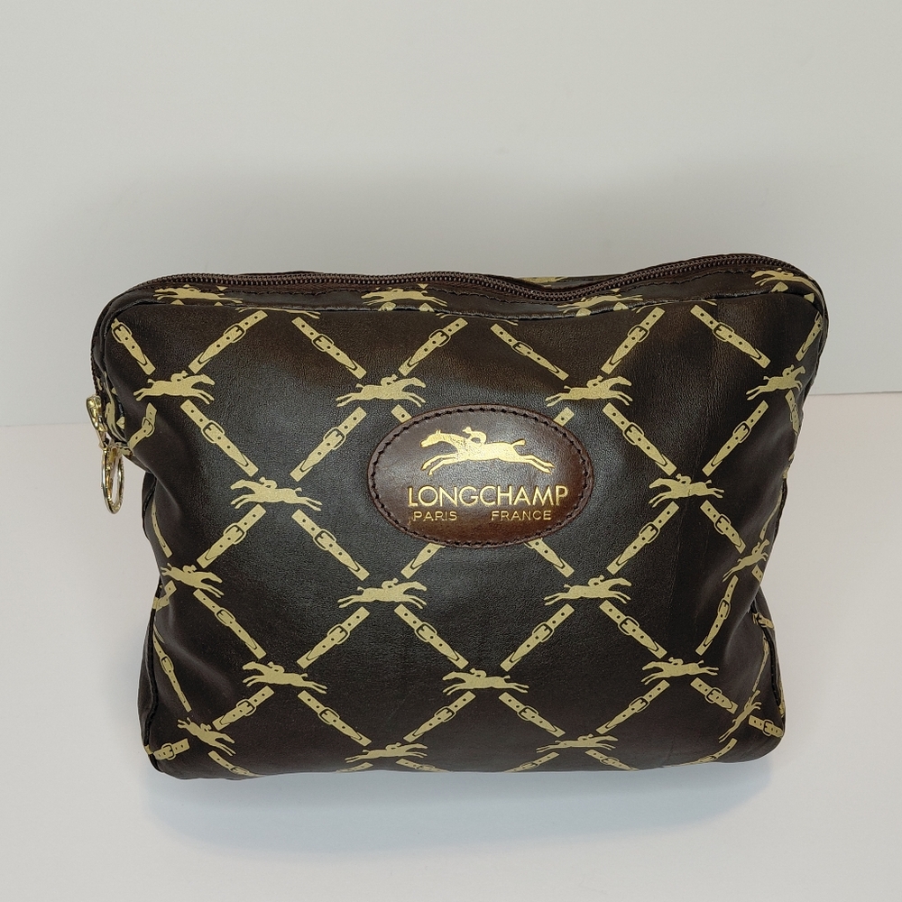Longchamp Brown Leather Toiletry Bag Vintage - Picture 10 of 10